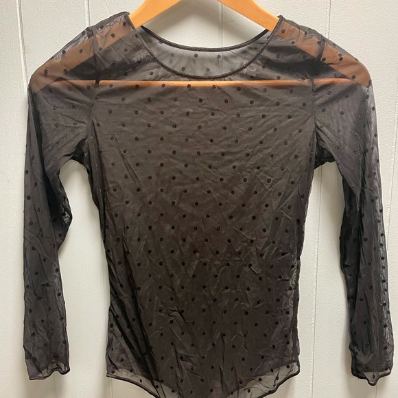 Sheer Polka-Dot Bodysuit. OS - Picture 1 of 3